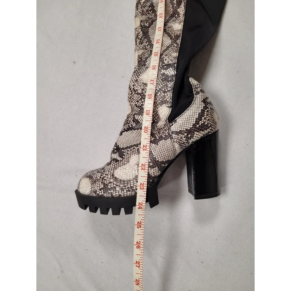 Womens Wild Diva Y2K BRATZ Inspired Faux Snake OTK Boots Chunky Platform Sz‎ 7